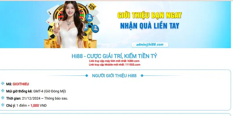 Giới thiệu bạn bè cùng đăng ký Hi88
