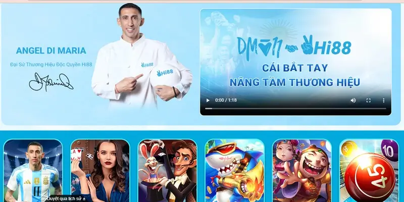 Hi88 có siêu sao Di Maria làm đại sứ hình ảnh